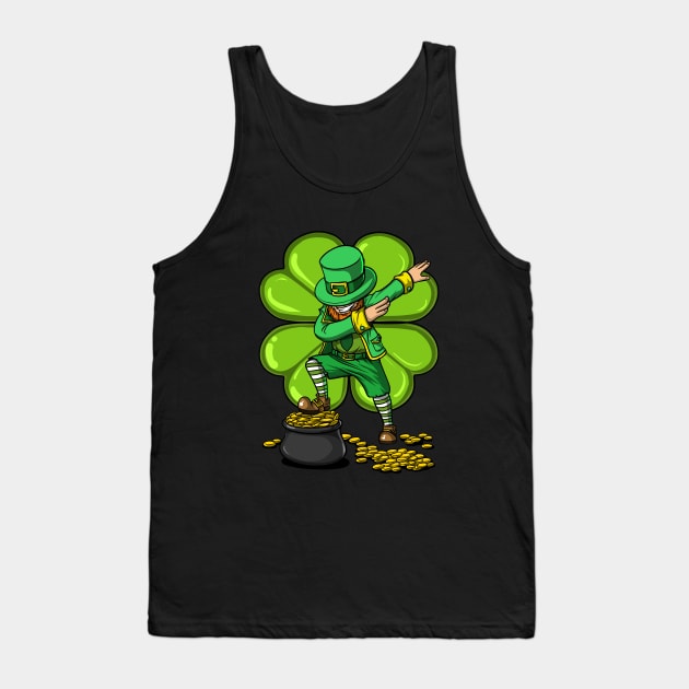 Dabbing Leprechaun Shirt Kids St Patricks Day Gift Tank Top by underheaven